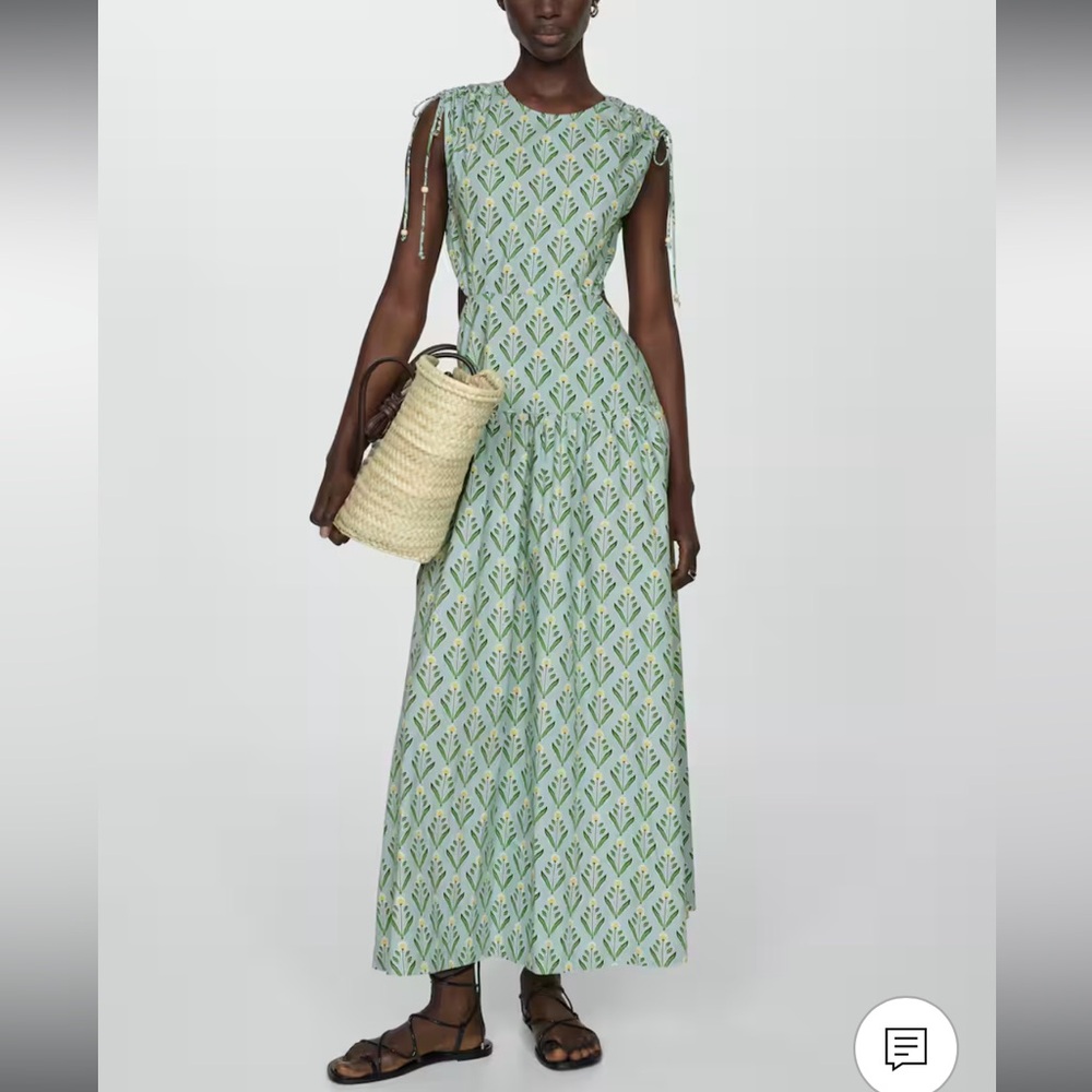 Mango Printed dress with openings
